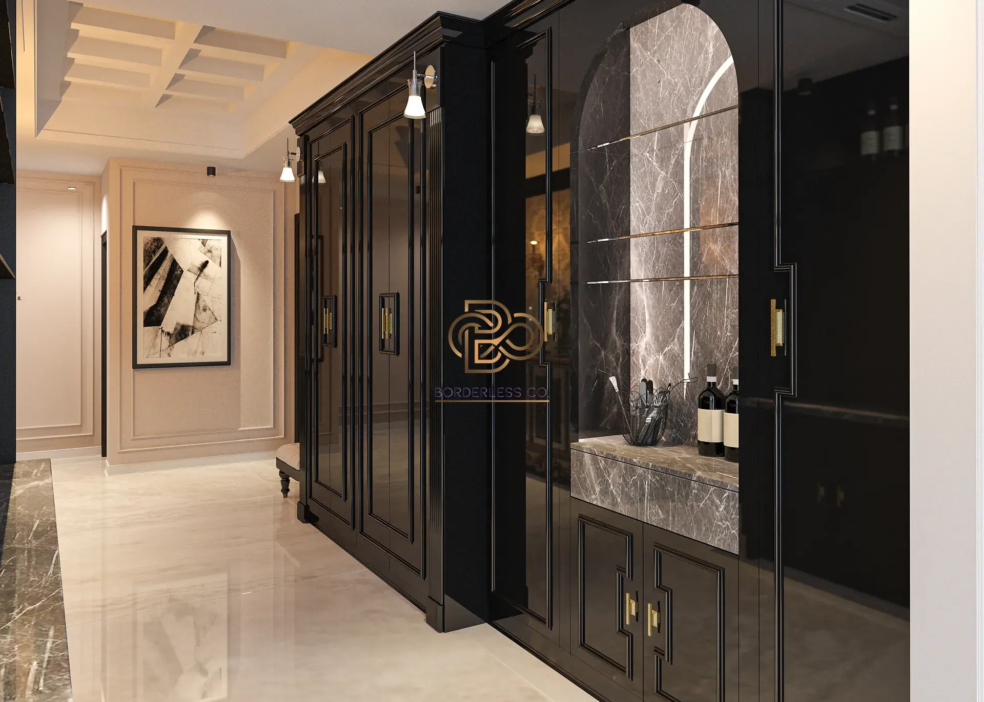 کابینت MDF مات و طرح چوب